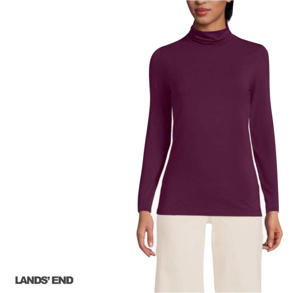 Lands' End lightweight jersey long sleeve turtleneck size medium